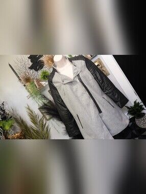 Miss London Faux Leather & Wool Jacket LG *FLAW*